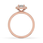 Emerald Cut Diamond Ring - Halo Setting