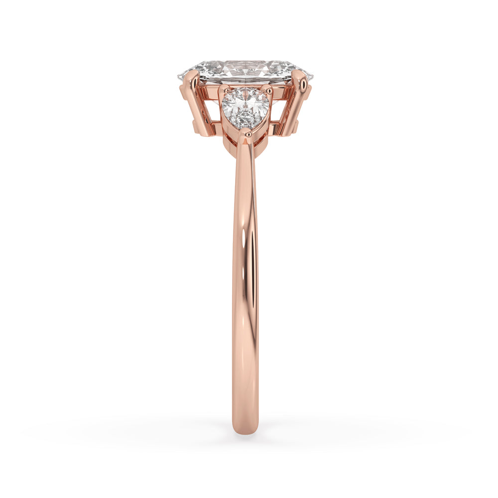 Three Stone Oval Engagement Ring