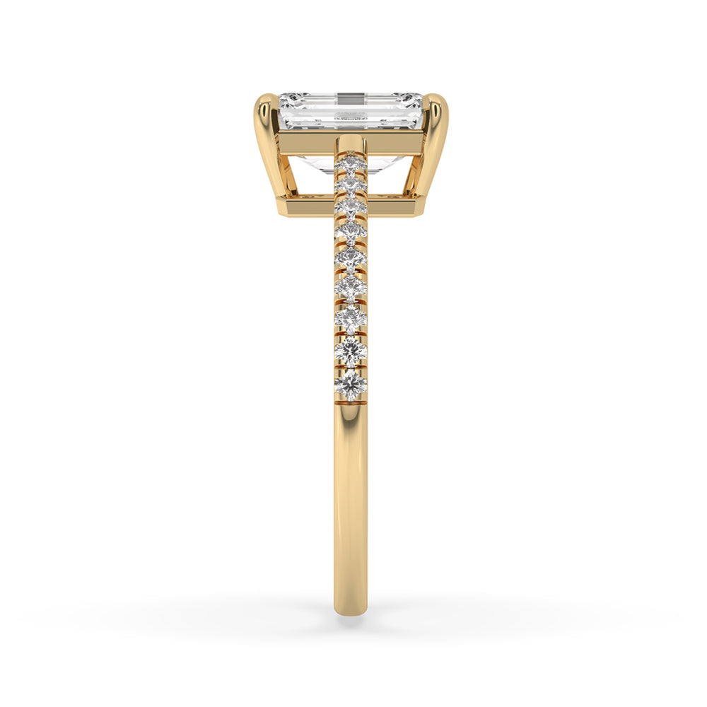 Emerald Cut Ring With Pave Style