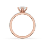 Pear Diamond Pave Band Engagement Ring