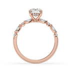 Round Brilliant Cut Diamond Ring in Classic Pave Setting