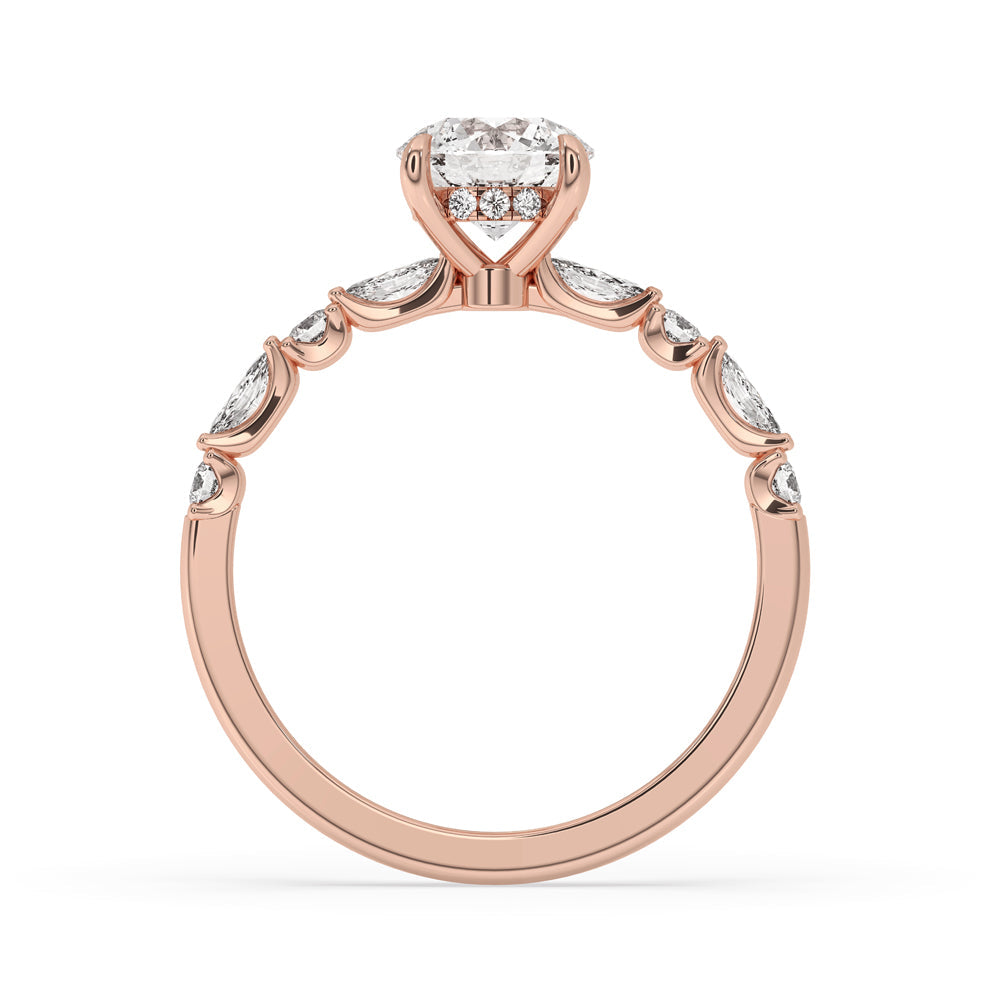 Round Brilliant Cut Diamond Ring in Classic Pave Setting