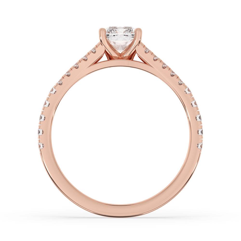 Radiant Cut Diamond Ring With Split Shank Style