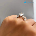 3 CT certified Oval Diamond Engagement Ring, F/VS1 Lab grown Diamond Ring Hidden Halo Ring - DisneyValley