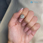 3 Carat D-VVS2 Emerald Cut Lab Grown Diamond Bezel Set Solitaire Engagement Ring - DisneyValley