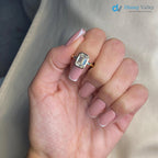 3 Carat D-VVS2 Emerald Cut Lab Grown Diamond Bezel Set Solitaire Engagement Ring - DisneyValley