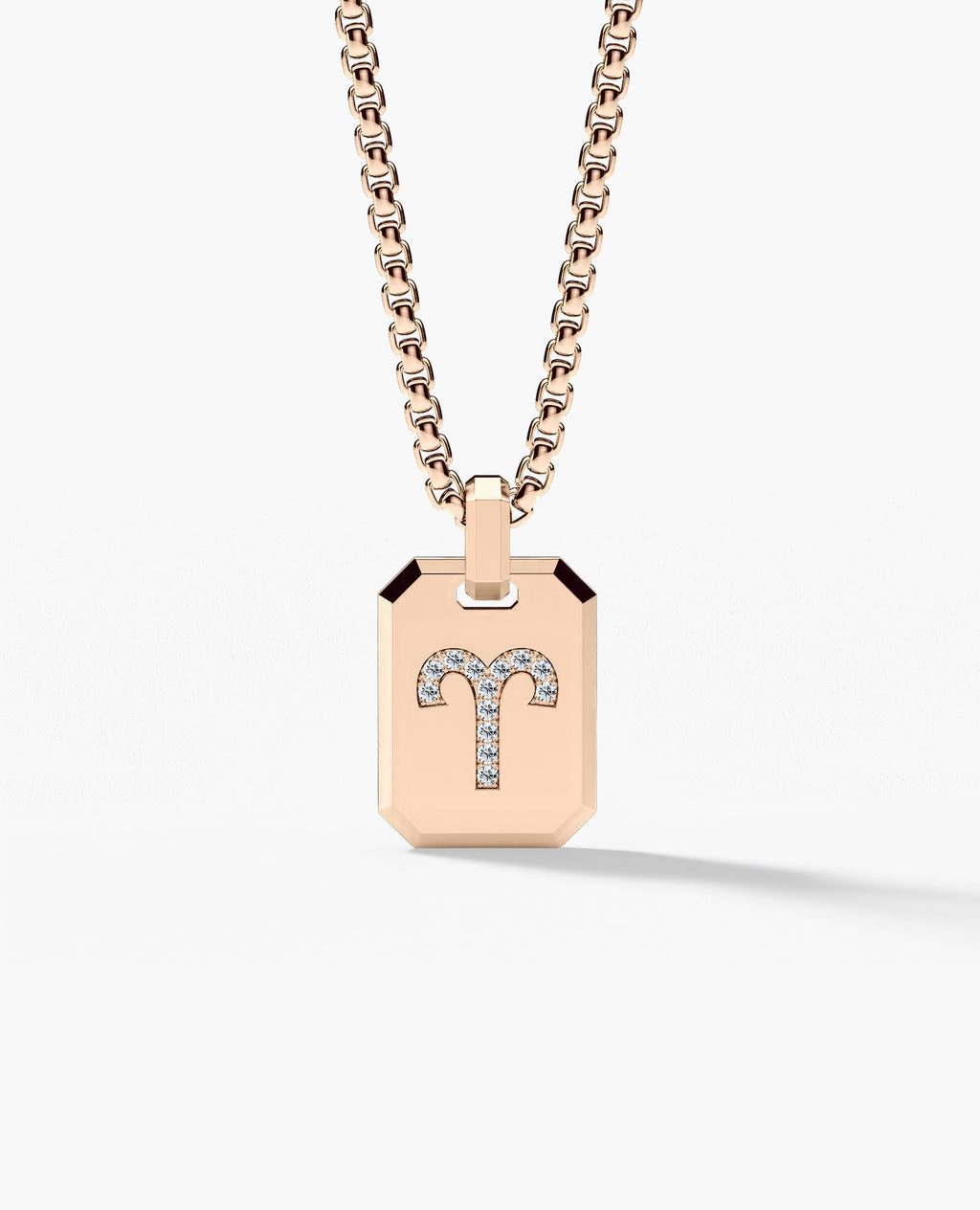 ARIES MINI ZODIAC Dog Tag Gold Pendant with 0.25ct Diamonds