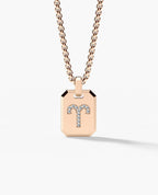 ARIES MINI ZODIAC Dog Tag Gold Pendant with 0.25ct Diamonds