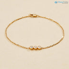3 Stone Bezel Set Lab Grown Diamond Bracelet Minimalist bracelets - DisneyValley