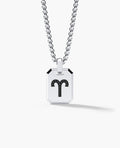 ARIES MINI ZODIAC Dog Tag Gold Pendant with 0.25ct Black Diamonds