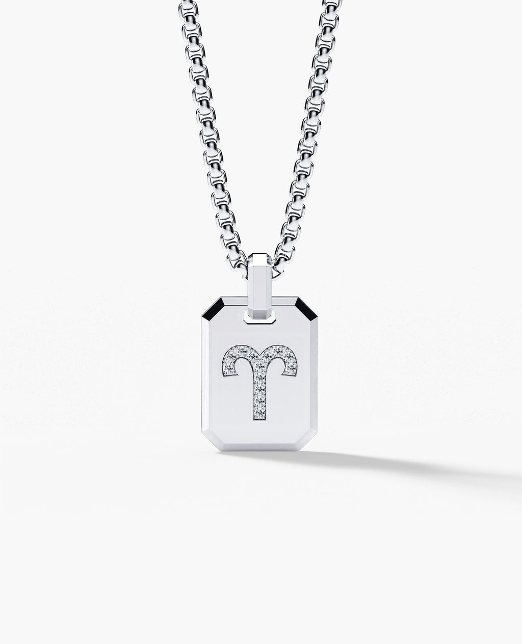 ARIES MINI ZODIAC Dog Tag Gold Pendant with 0.25ct Diamonds
