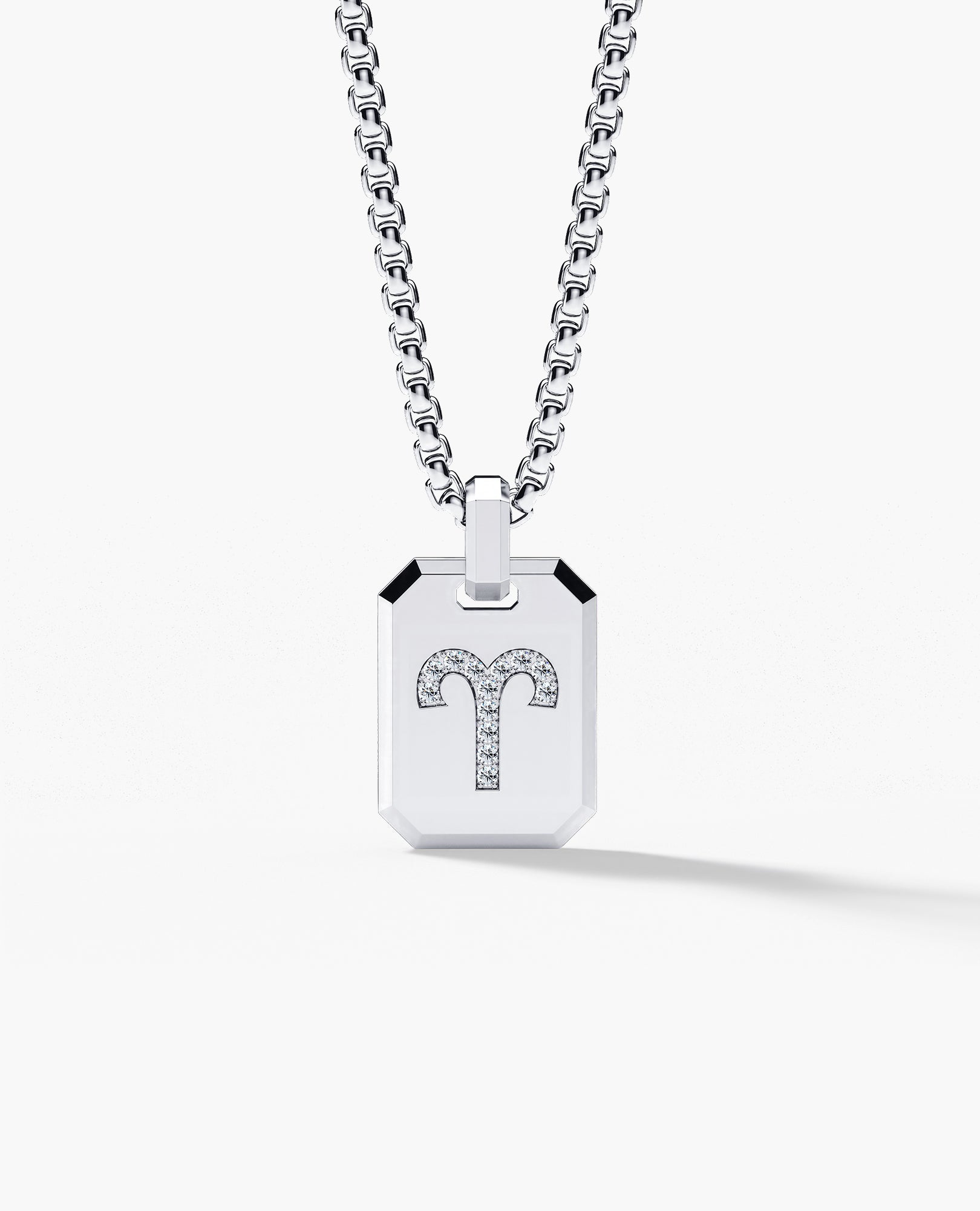 ARIES MINI ZODIAC Dog Tag Gold Pendant with 0.25ct Diamonds