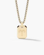 ARIES MINI ZODIAC Dog Tag Gold Pendant