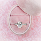 1.50 CT Oval Cut Moissanite Three Side Pave Setting Engagement Ring