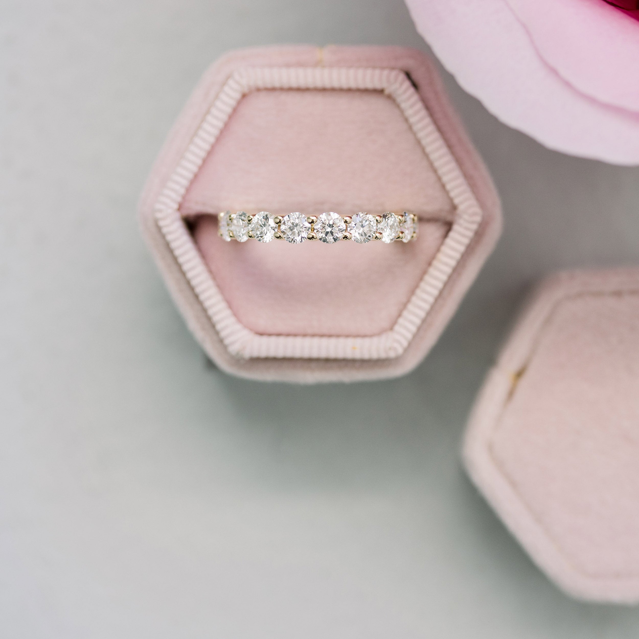 2.0 TCW Round Brilliant Cut Full Eternity Diamond Wedding Band