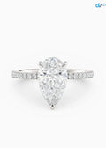 3 caret Pear Cut with Hidden Halo & Pave Band wedding ring - DisneyValley