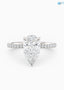3 caret Pear Cut with Hidden Halo & Pave Band wedding ring - DisneyValley