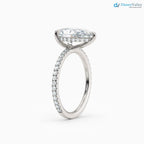 3 caret Pear Cut with Hidden Halo & Pave Band wedding ring - DisneyValley