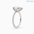 3 caret Pear Cut with Hidden Halo & Pave Band wedding ring - DisneyValley