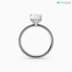 3 caret Pear Cut with Hidden Halo & Pave Band wedding ring - DisneyValley