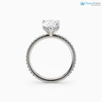 3 caret Pear Cut with Hidden Halo & Pave Band wedding ring - DisneyValley