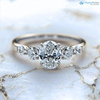 3 caret excellent oval cut lab grown diamond classic engagement ring - DisneyValley