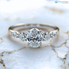 3 caret excellent oval cut lab grown diamond classic engagement ring - DisneyValley