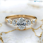 3 caret excellent oval cut lab grown diamond classic engagement ring - DisneyValley