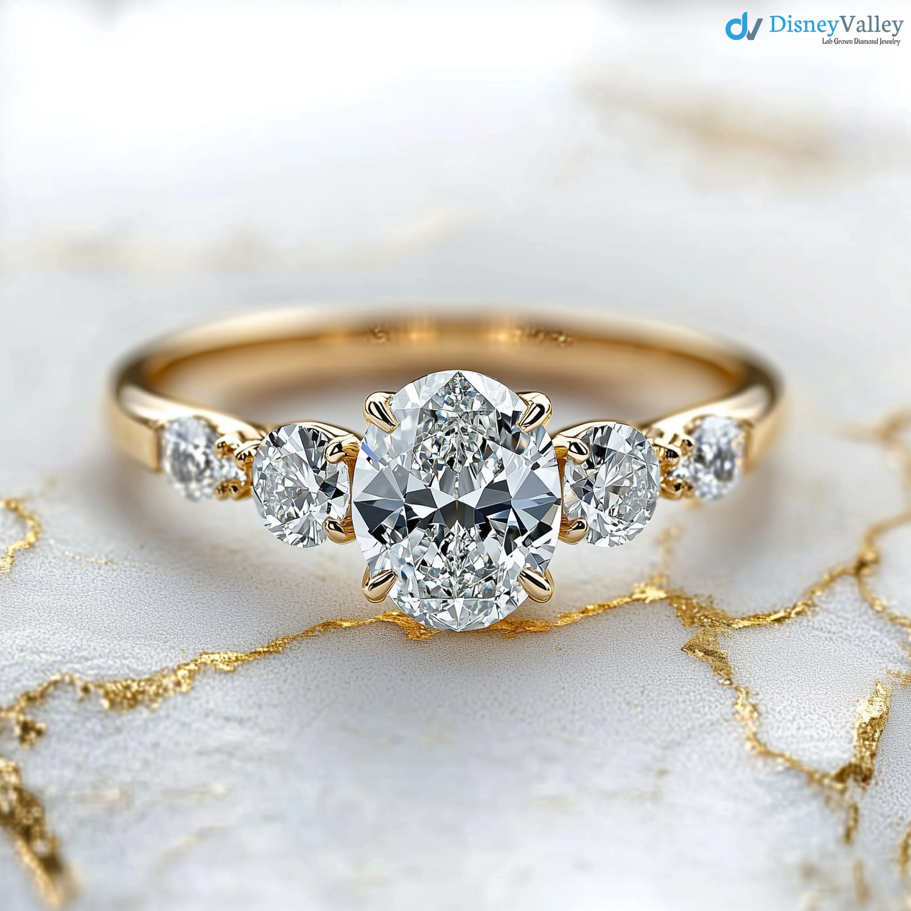3 caret excellent oval cut lab grown diamond classic engagement ring - DisneyValley