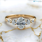 3 caret excellent oval cut lab grown diamond classic engagement ring - DisneyValley