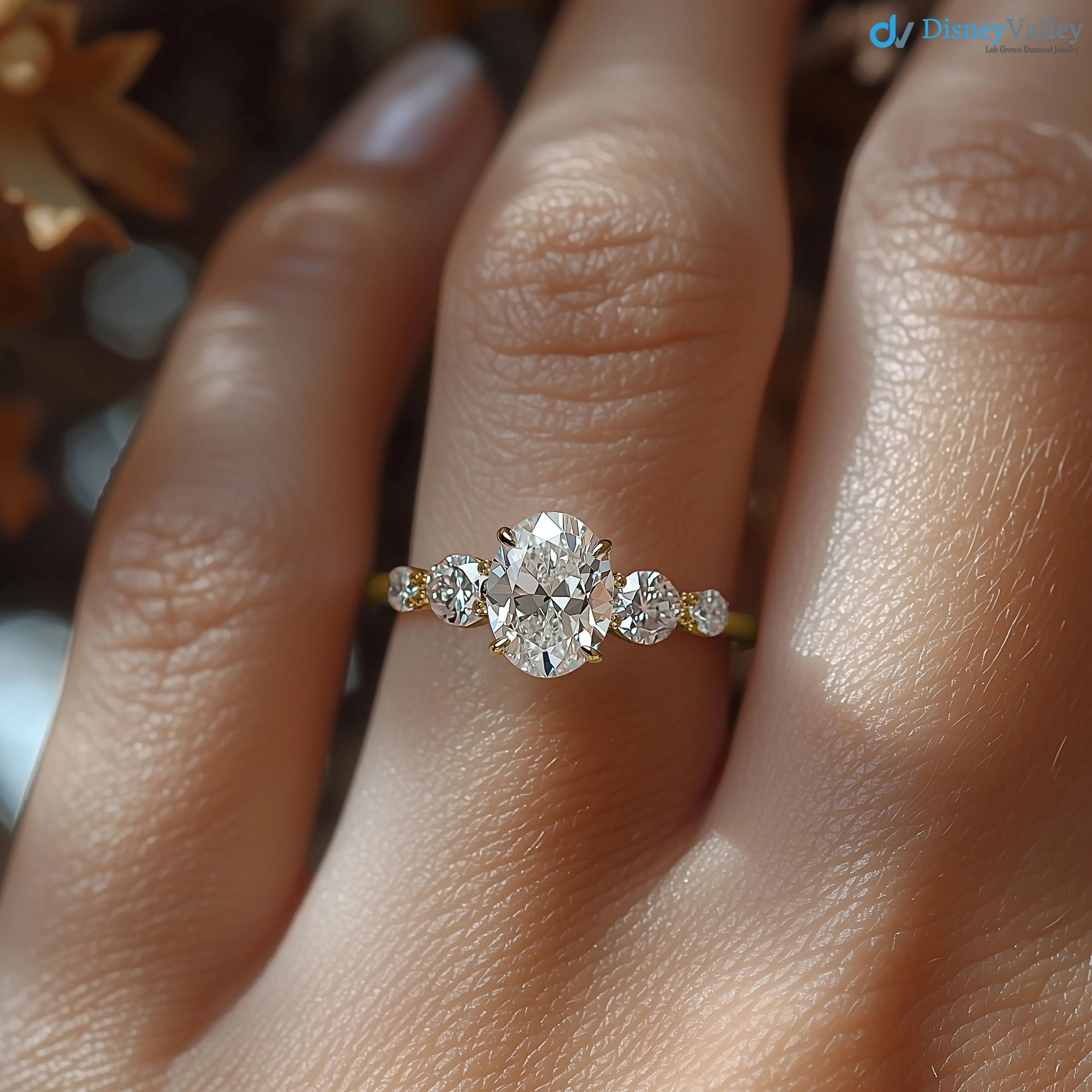 3 caret excellent oval cut lab grown diamond classic engagement ring - DisneyValley