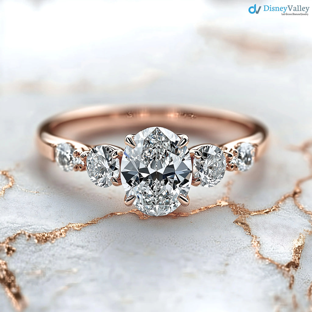 3 caret excellent oval cut lab grown diamond classic engagement ring - DisneyValley