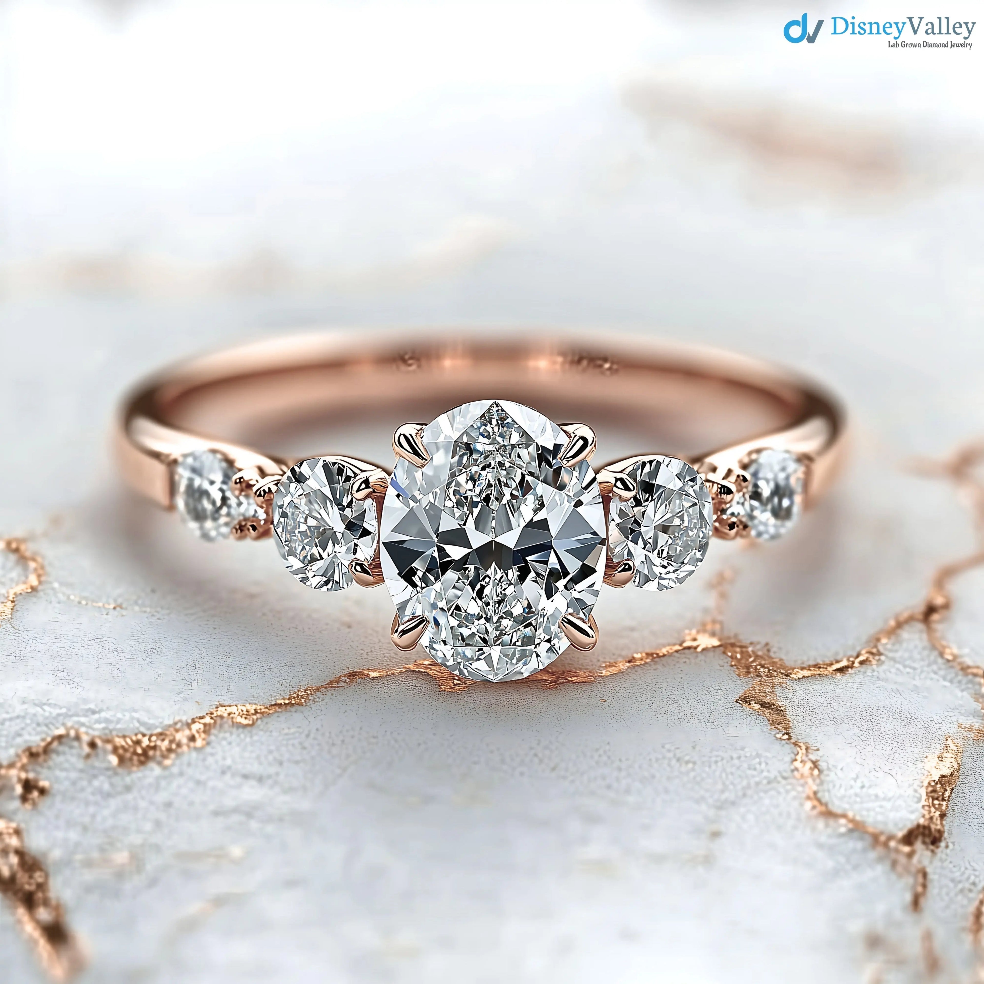 3 caret excellent oval cut lab grown diamond classic engagement ring - DisneyValley