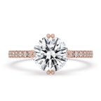 2 Carat Round Diamond Ring With Pave Band