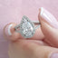 2.0 CT Pear Cut Moissanite Halo Engagement Ring