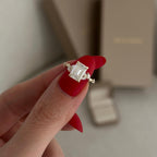 2.0 CT- 3.0 CT Emerald Cut Moissanite Cluster Style Engagement Ring