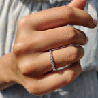 Round Cut Wedding Band In Half Eternity Style
