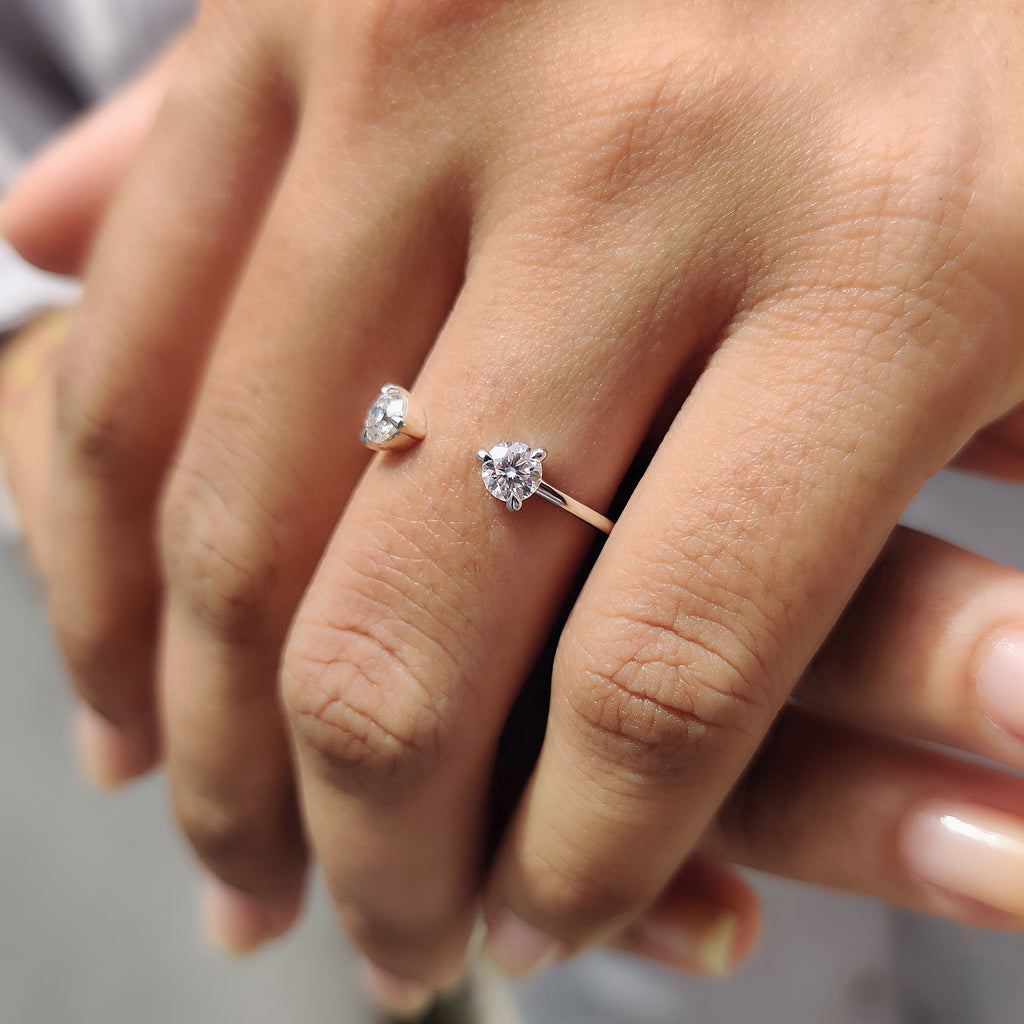 Open Gap 2 Stone Wedding Band