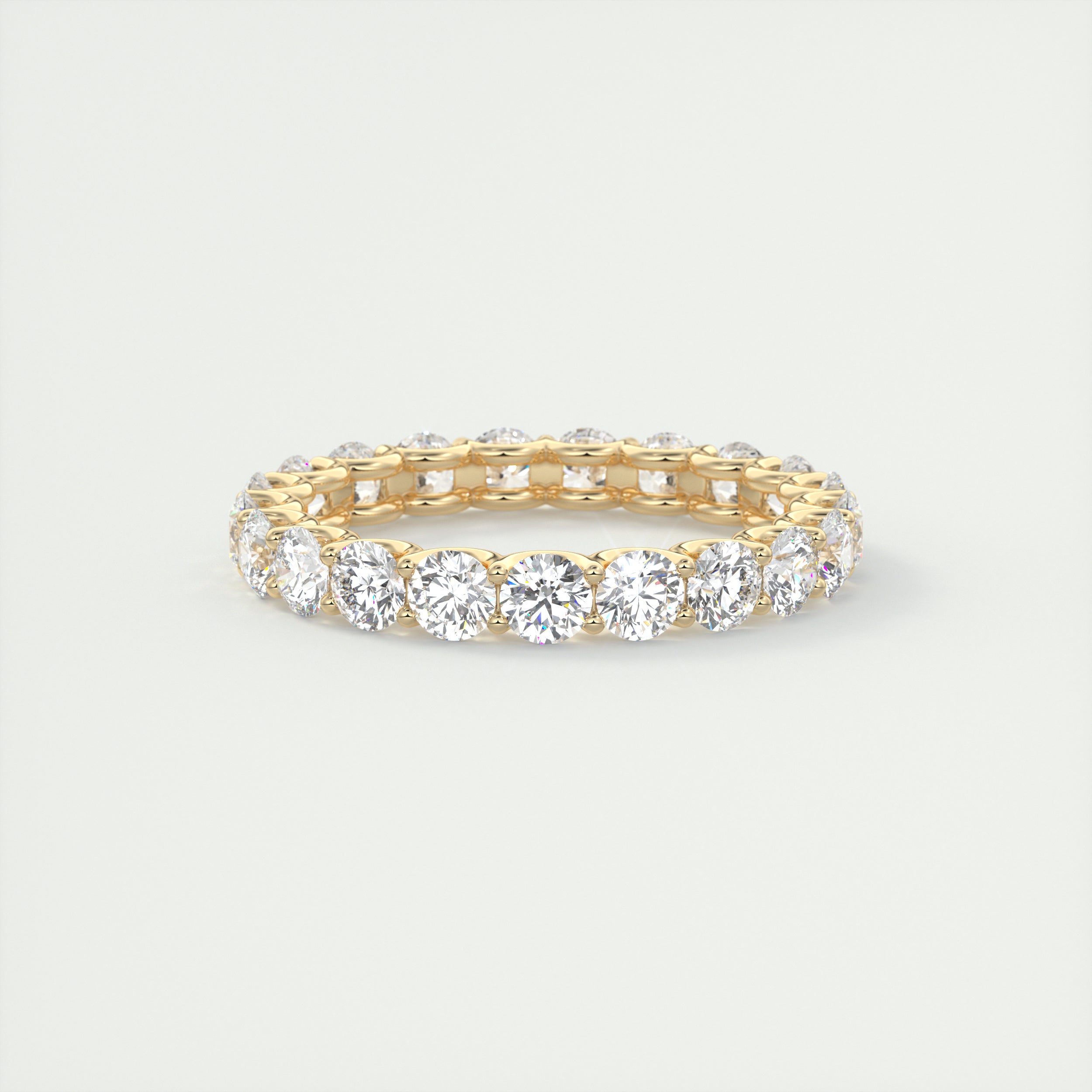 2.50CT Round Cut Moissanite Full Eternity Prong Unique Wedding Band