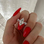 2.0 CT Marquise Cut Moissanite Cluster Style Engagement Ring