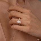 0.90 CT Radiant Moissanite Halo & Pave Engagement Ring