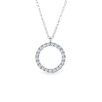 0.30 TCW Round Moissanite Diamond Circle Pendent Necklace