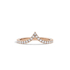 0.25 TCW Round Moissanite Curved Wedding Band