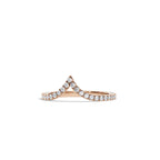 0.25 TCW Round Moissanite Curved Wedding Band