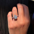 2.10 CT Pear Cut Moissanite Halo Setting Engagement Ring