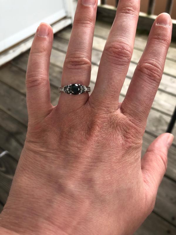 Enchanted Disney Villains Evil Queen 1-1/2 CT. T.W. Black and White Diamond Engagement Ring