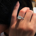 1.20 CT Cushion Cut Pave & Split Shank Moissanite Engagement Ring