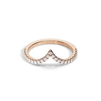 0.25 TCW Round Moissanite Curved Wedding Band