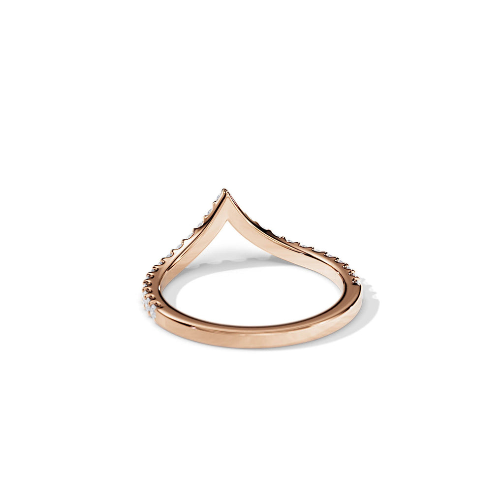0.25 TCW Round Moissanite Curved Wedding Band