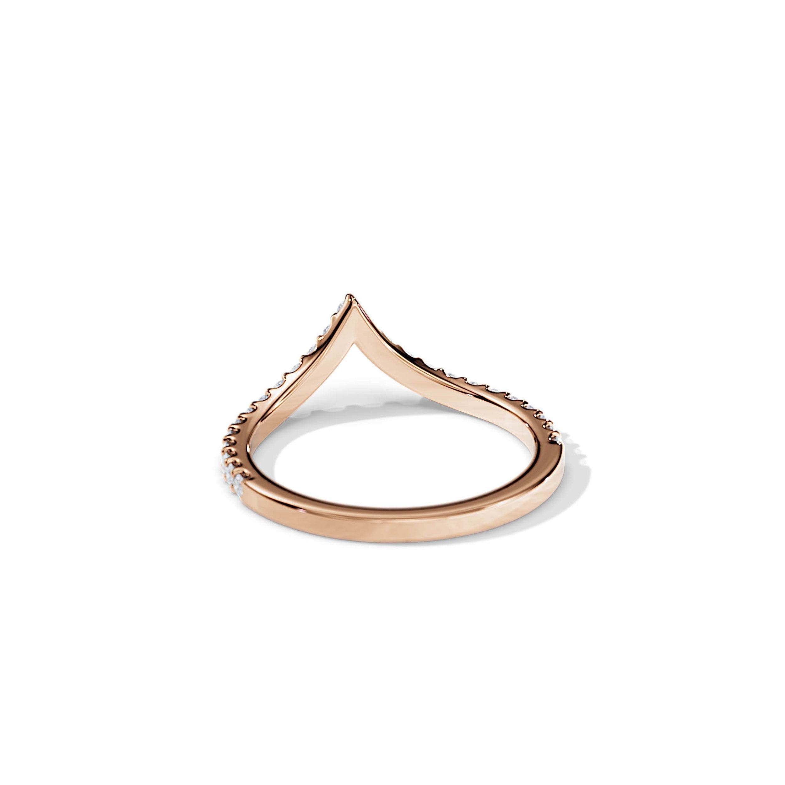 0.25 TCW Round Moissanite Curved Wedding Band